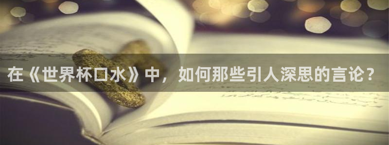 世界杯足球赛2026:在《世界杯口水》中,如何那些引人深思的言论?